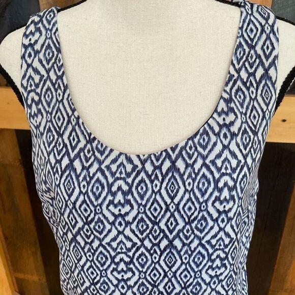 KENAR sleeveless tank style top with sheer overlay - Picture 2 of 5